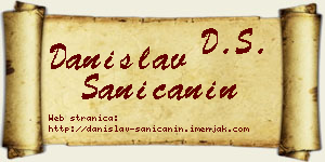 Danislav Saničanin vizit kartica